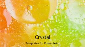  Presentation with oil water waste - Audience pleasing PPT theme consisting of oil soils on water surface backdrop and a yellow colored foreground