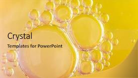  Presentation with oil - Beautiful presentation theme featuring oil soils on water surface backdrop and a yellow colored foreground