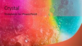  Presentation with oil and water chemical - Audience pleasing PPT theme consisting of oil soils on water surface backdrop and a  colored foreground