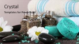  Presentation with oil and gas - Beautiful slides featuring oil spa towels on bamboo backdrop and a  colored foreground