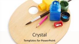  Presentation with flowers on white wooden - Slide deck consisting of oil spill water - wooden palette and paint background and a lemonade colored foreground