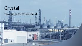  Presentation with processing - Beautiful slide deck featuring oil station - gas processing factory backdrop and a  colored foreground