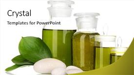  Presentation with bottles - Amazing presentation theme having oil stone - medicine bottles isolated on white backdrop and a  colored foreground