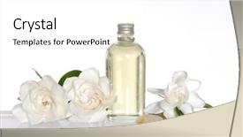  Presentation with oil - Presentation theme consisting of oil stones bottle oil gardenia background and a white colored foreground