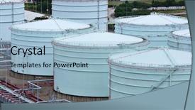  Presentation with tank - Cool new slides with oil storage tank backdrop and a light blue colored foreground