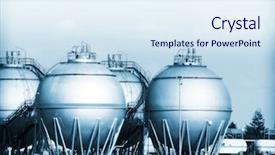  Presentation with fuel tank - Slides enhanced with oil storage tanks - fuel tank in the refinery background and a  colored foreground