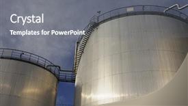  Presentation with oil tanks - Presentation design enhanced with oil-storage-tanks in late background and a  colored foreground