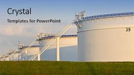  Presentation with storage tank - Colorful slides enhanced with oil storage tanks backdrop and a light blue colored foreground