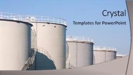  Presentation with storage tank - PPT theme featuring oil storage background and a light blue colored foreground