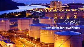  Presentation with oil gas - Audience pleasing theme consisting of gas planyt - oil tank during sunset backdrop and a gold colored foreground