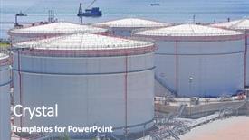  Presentation with tank - Theme consisting of oil tank background and a gray colored foreground