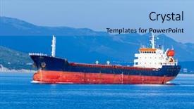  Presentation with oil in tank farm - Slides featuring oil tanker in a sea background and a light blue colored foreground