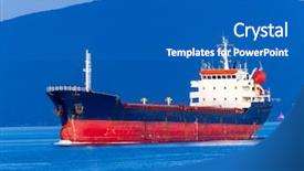  Presentation with oil - PPT theme consisting of oil tanker in a sea background and a teal colored foreground