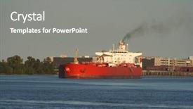  Presentation with oil in tank farm - Colorful slides enhanced with oil tanker on mississippi river backdrop and a  colored foreground