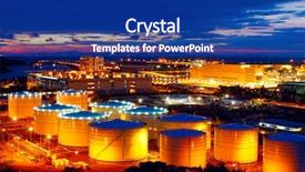  Presentation with hongkong - PPT theme consisting of oil tanks at night hongkong background and a navy blue colored foreground