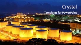  Presentation with fuel oil - Audience pleasing presentation consisting of oil tanks at night backdrop and a navy blue colored foreground