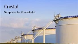  Presentation with oil tanks - Cool new presentation theme with oil tanks in the evening backdrop and a light blue colored foreground