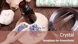  Presentation with oriental medicine - PPT theme enhanced with oil tcm traditional chinese medicine background and a coral colored foreground