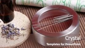  Presentation with chinese medicine acupuncture - PPT layouts consisting of oil tcm traditional chinese medicine background and a tawny brown colored foreground