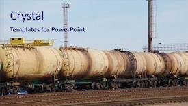  Presentation with train freight trains cargo - Audience pleasing slide deck consisting of trained ressources - freight train passing backdrop and a sky blue colored foreground