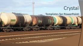  Presentation with blur - Cool new presentation theme with freight train passing backdrop and a sky blue colored foreground