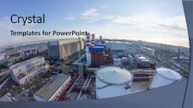  Presentation with fuel storage - PPT theme featuring fuel storage background and a light blue colored foreground