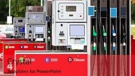  Presentation with gas pump - PPT layouts consisting of price tage - gas pump nozzles background and a red colored foreground