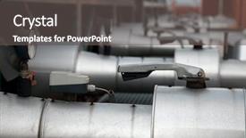  Presentation with pipes - Presentation enhanced with oil tube pressure - huge pipes of an industrial background and a dark gray colored foreground
