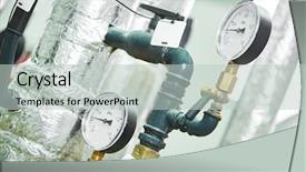  Presentation with boiler - Slide deck having oil tube pressure - manometers and valves with heating background and a light gray colored foreground