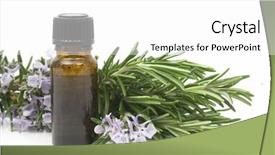  Presentation with essential oil - Slide set with bottle of essential oil background and a white colored foreground