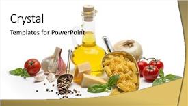  Presentation with italian food - Slide deck consisting of italian food and pasta ingredients isolated on white background background and a white colored foreground