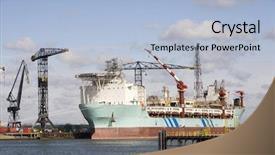  Presentation with oil exploration - Beautiful slides featuring oil vessel backdrop and a light blue colored foreground