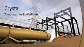  Presentation with oil drilling - Slides consisting of oil well drilling - industry background and a light blue colored foreground