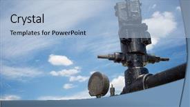  Presentation with well - Theme enhanced with oil well in ayoluengo de background and a light blue colored foreground