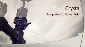  Presentation with well - Beautiful theme featuring oil well in ayoluengo de backdrop and a lemonade colored foreground