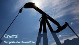  Presentation with oil well pad - Cool new presentation theme with oil well in ayoluengo de backdrop and a ocean colored foreground