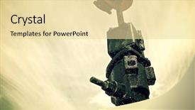  Presentation with well - Presentation theme featuring oil well in ayoluengo de background and a blonde colored foreground