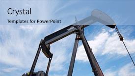  Presentation with oil well pad - Audience pleasing presentation consisting of oil well in ayoluengo de backdrop and a light blue colored foreground