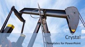  Presentation with well - Cool new presentation theme with oil well in ayoluengo de backdrop and a light blue colored foreground