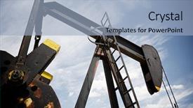  Presentation with well - Audience pleasing PPT theme consisting of oil well in ayoluengo de backdrop and a light blue colored foreground