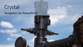  Presentation with well - Presentation theme enhanced with oil well in ayoluengo de background and a light blue colored foreground