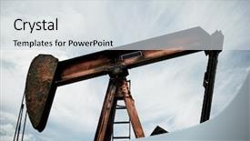  Presentation with well - Beautiful slides featuring oil well in ayoluengo de backdrop and a sky blue colored foreground