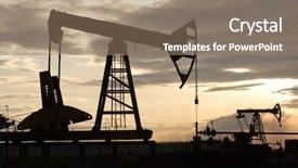  Presentation with oil exploration - PPT theme having oil well background and a coral colored foreground
