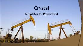  Presentation with oil rig - PPT theme having oil well background and a light blue colored foreground