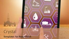  Presentation with oil industry - Theme with oil-worker-in-remote-operations background and a coral colored foreground