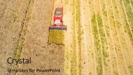  Presentation with trucking - Audience pleasing slides consisting of oilfield trucking - aerial view of combine harvester backdrop and a yellow colored foreground