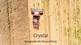  Presentation with trucking - Amazing theme having oilfield trucking - aerial view of combine harvester backdrop and a lemonade colored foreground