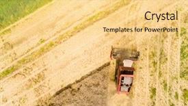  Presentation with trucking - Colorful PPT layouts enhanced with oilfield trucking - aerial view of combine harvester backdrop and a blonde colored foreground