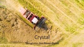  Presentation with trucking - Slides enhanced with oilfield trucking - aerial view of combine harvester background and a yellow colored foreground