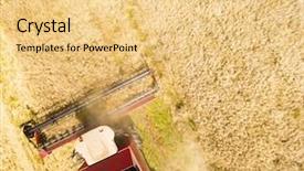  Presentation with trucking - Audience pleasing PPT theme consisting of oilfield trucking - aerial view to harvest backdrop and a yellow colored foreground